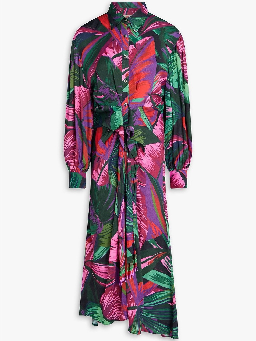 NWT FARM Rio Midnight Leaves MIDI Dress XS